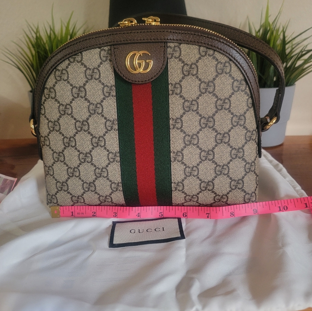 Gucci Crossbody Bag in Gray with Red and Green Stripes - Picture 9 of 9